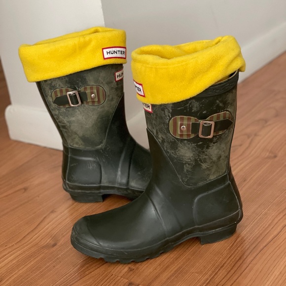 Festival Hunter Rain boots, Fleece socks, EUC! 7/8 - Picture 5 of 16